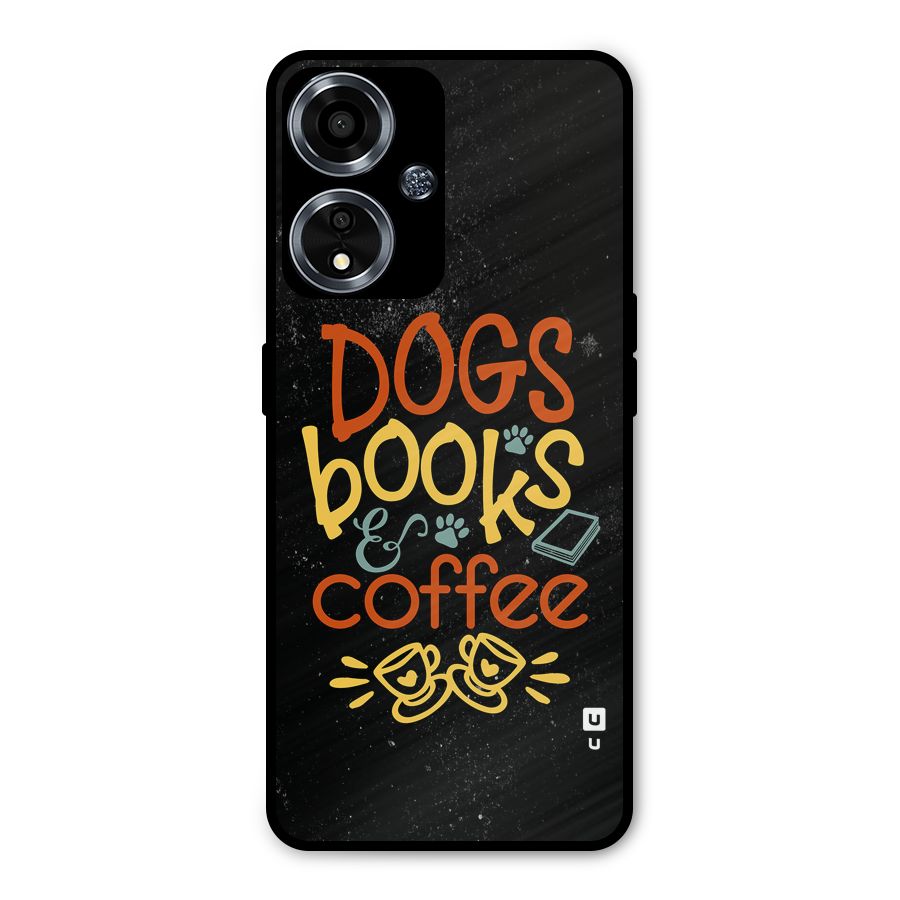 Dogs Books Coffee Metal Back Case for Oppo A59