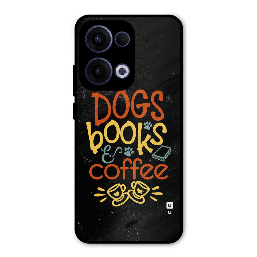 Dogs Books Coffee Metal Back Case for Oppo Reno13