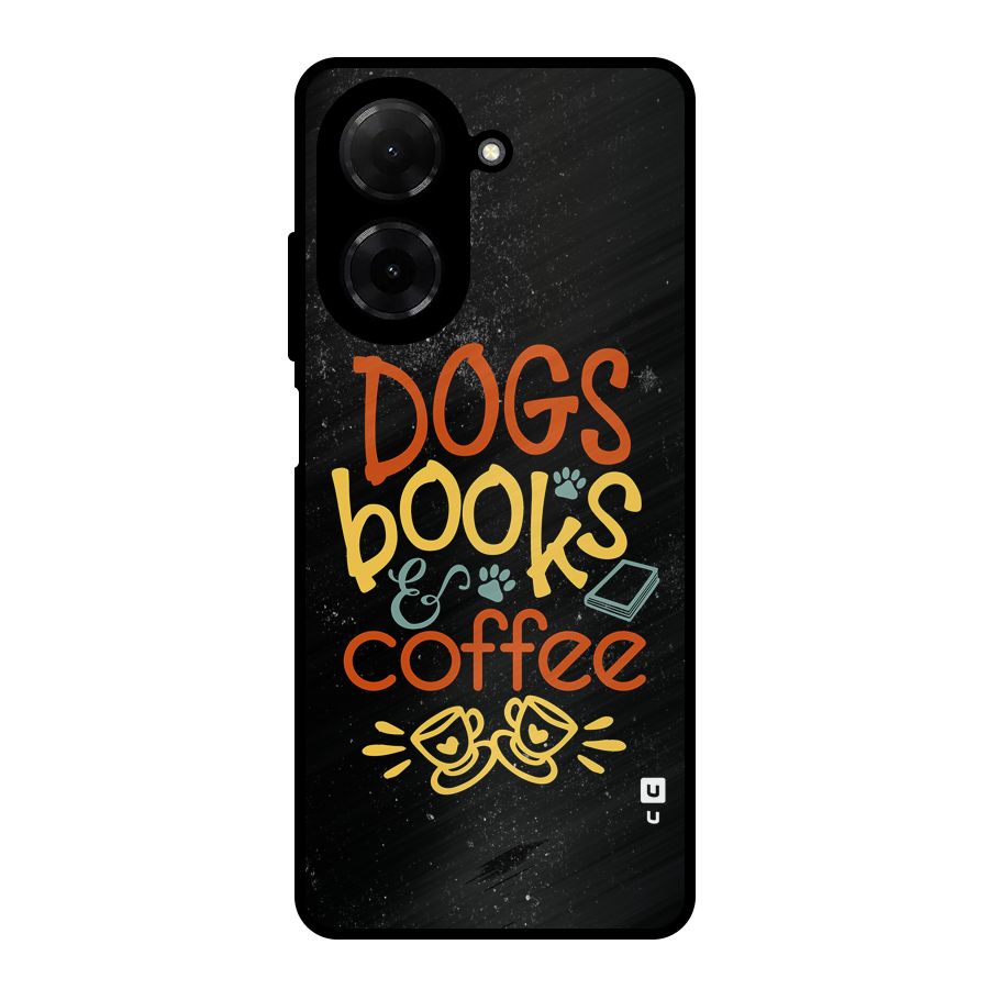 Dogs Books Coffee Metal Back Case for Poco C71