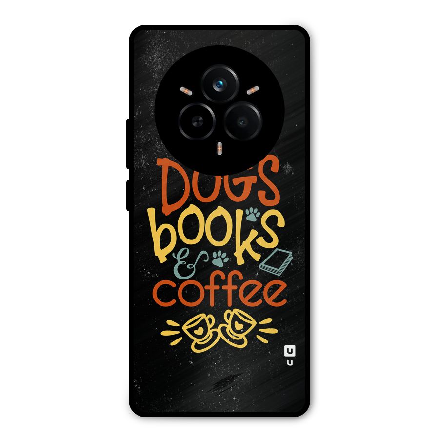 Dogs Books Coffee Metal Back Case for Realme 14 Pro Plus
