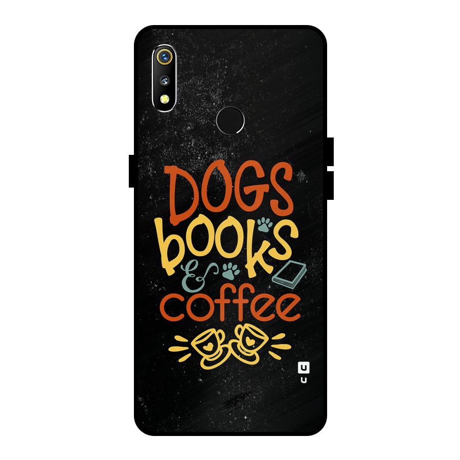Dogs Books Coffee Metal Back Case for Realme 3i