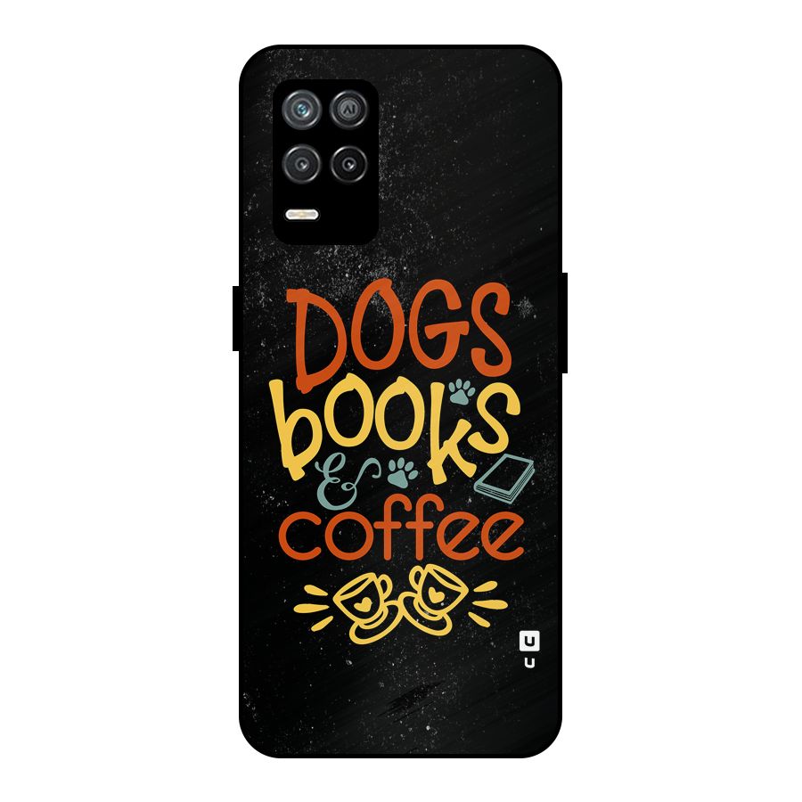 Dogs Books Coffee Metal Back Case for Realme 8s 5G