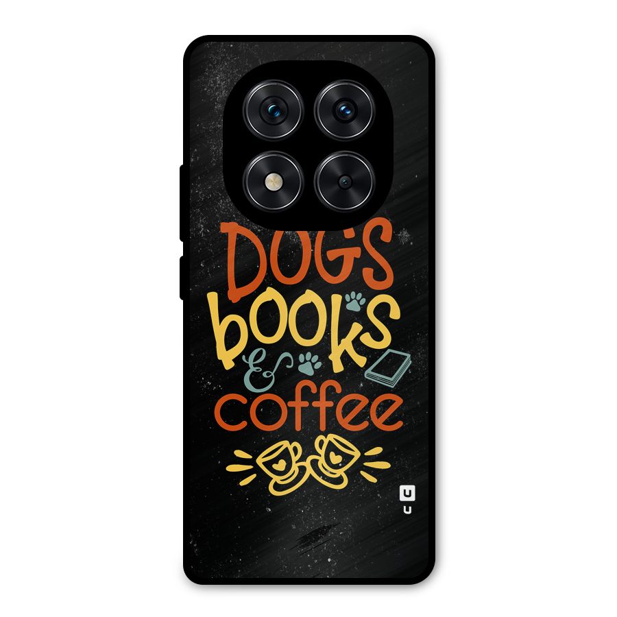 Dogs Books Coffee Metal Back Case for Redmi Note 14 Pro 5G