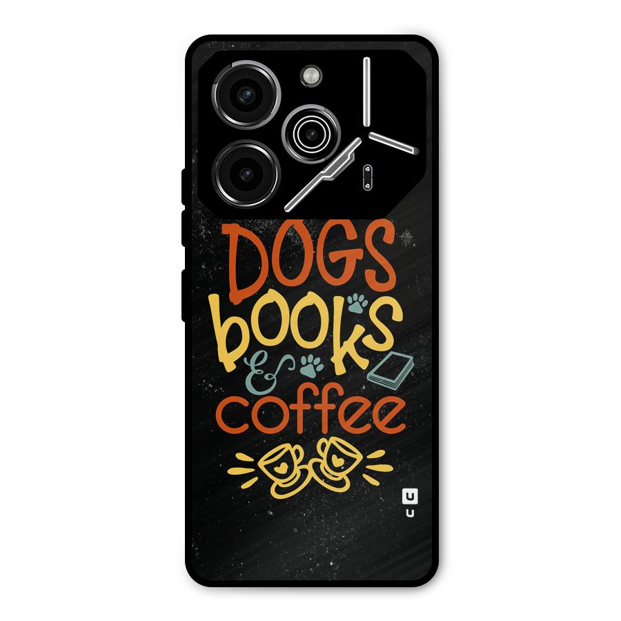 Dogs Books Coffee Metal Back Case for Tecno Pova 6 Pro