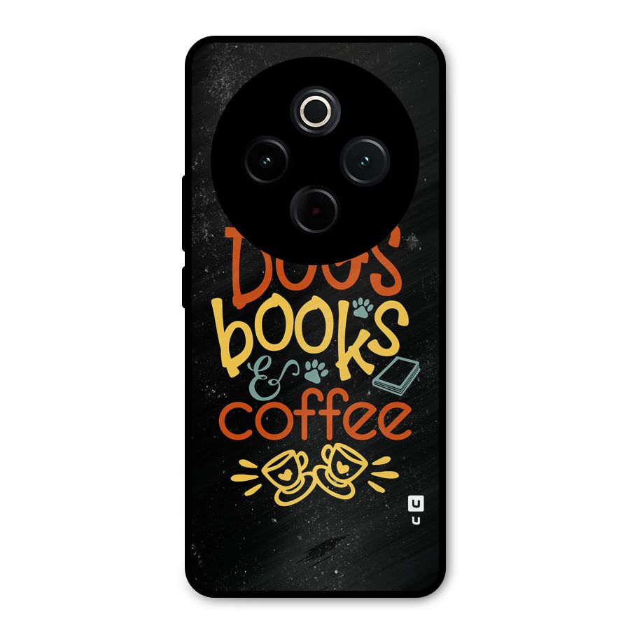 Dogs Books Coffee Metal Back Case for Vivo T4