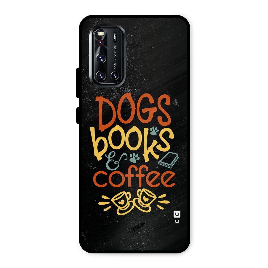 Dogs Books Coffee Metal Back Case for Vivo V19