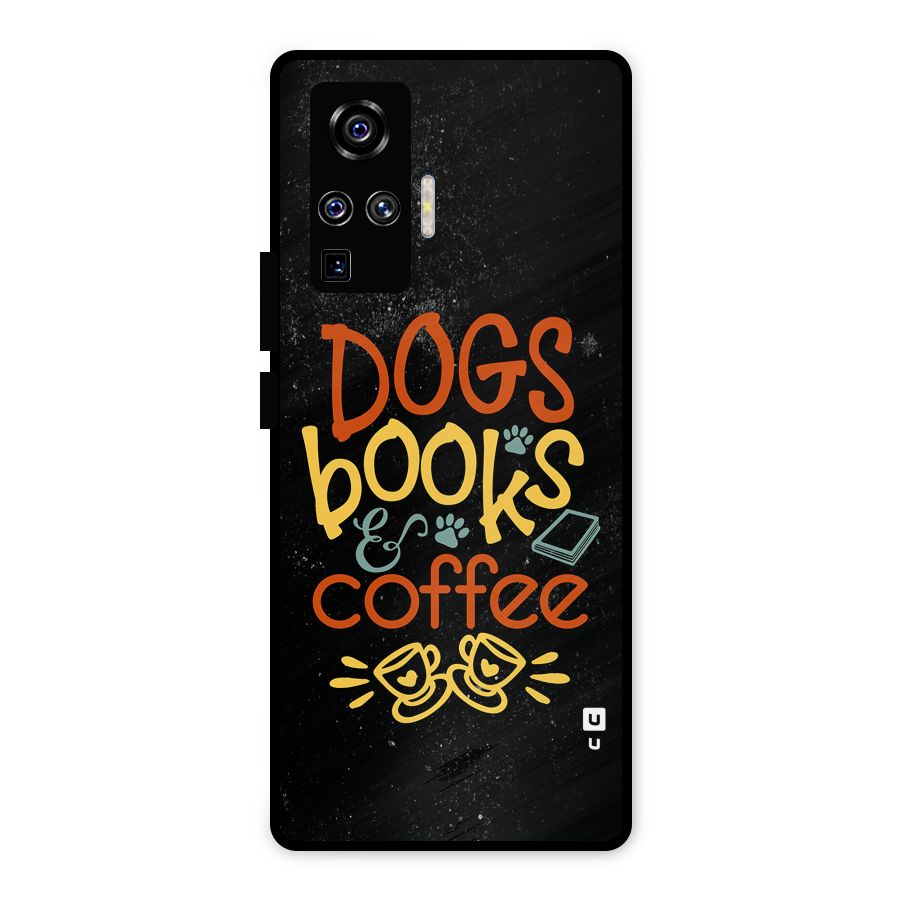 Dogs Books Coffee Metal Back Case for Vivo X50 Pro