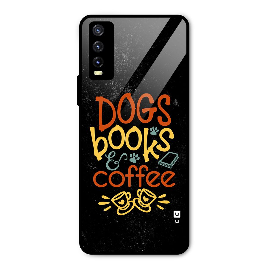 Dogs Books Coffee Metal Back Case for Vivo Y20 2021