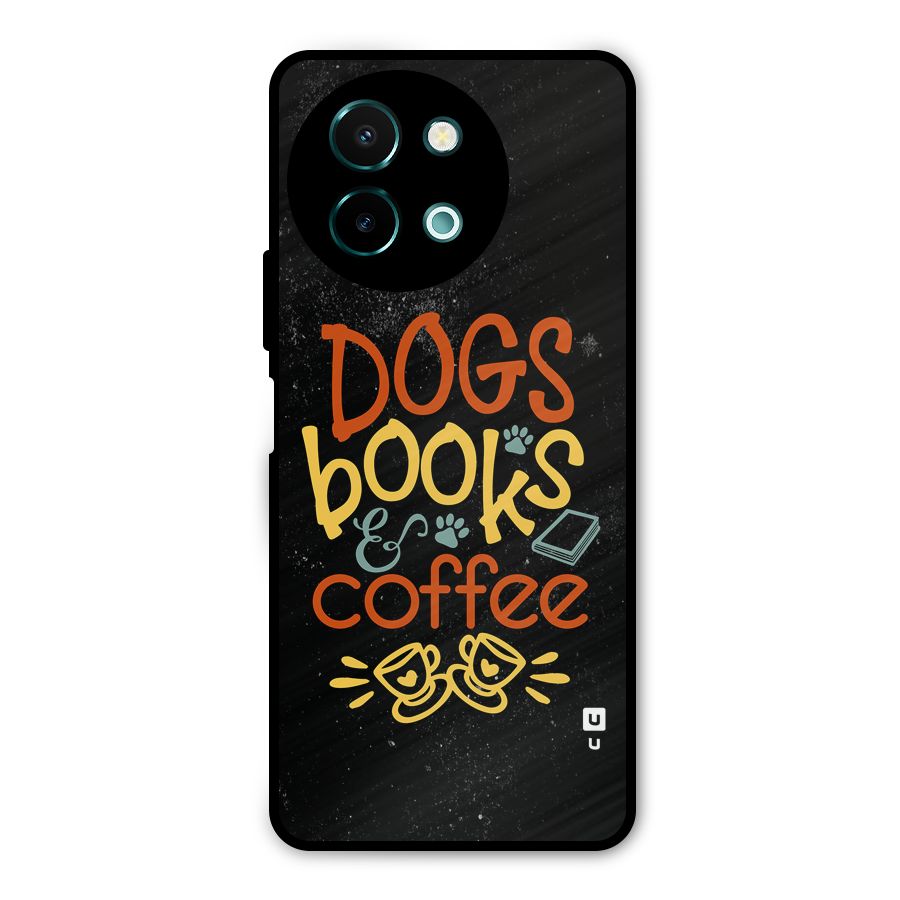 Dogs Books Coffee Metal Back Case for Vivo Y58