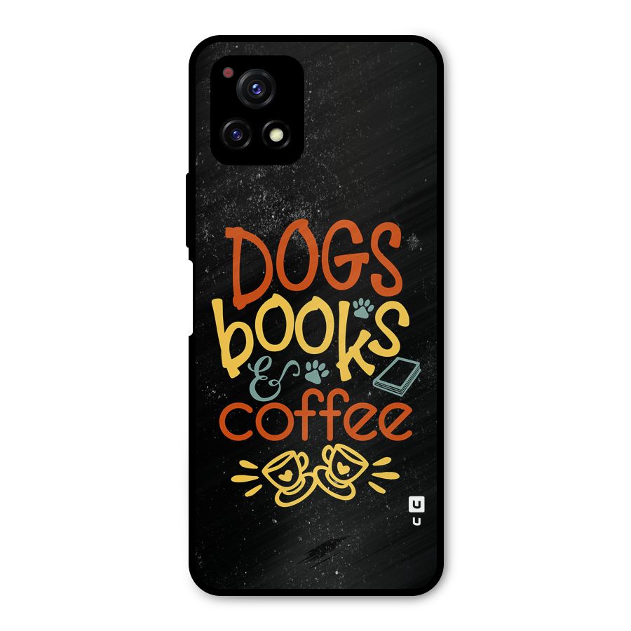 Dogs Books Coffee Metal Back Case for Vivo Y72 5G