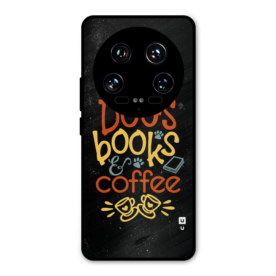 Dogs Books Coffee Metal Back Case for Xiaomi 14 Ultra