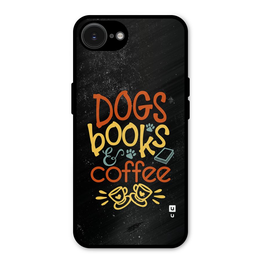 Dogs Books Coffee Metal Back Case for iPhone 16e