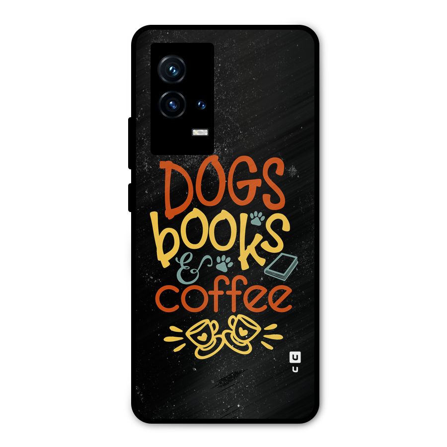 Dogs Books Coffee Metal Back Case for iQOO 9 5G