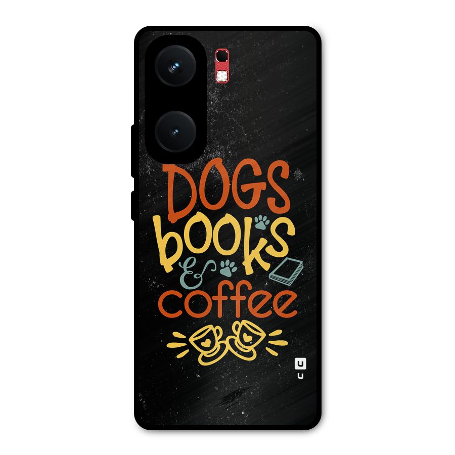 Dogs Books Coffee Metal Back Case for iQOO Neo 9 Pro