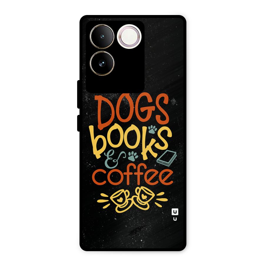Dogs Books Coffee Metal Back Case for iQOO Z7 Pro