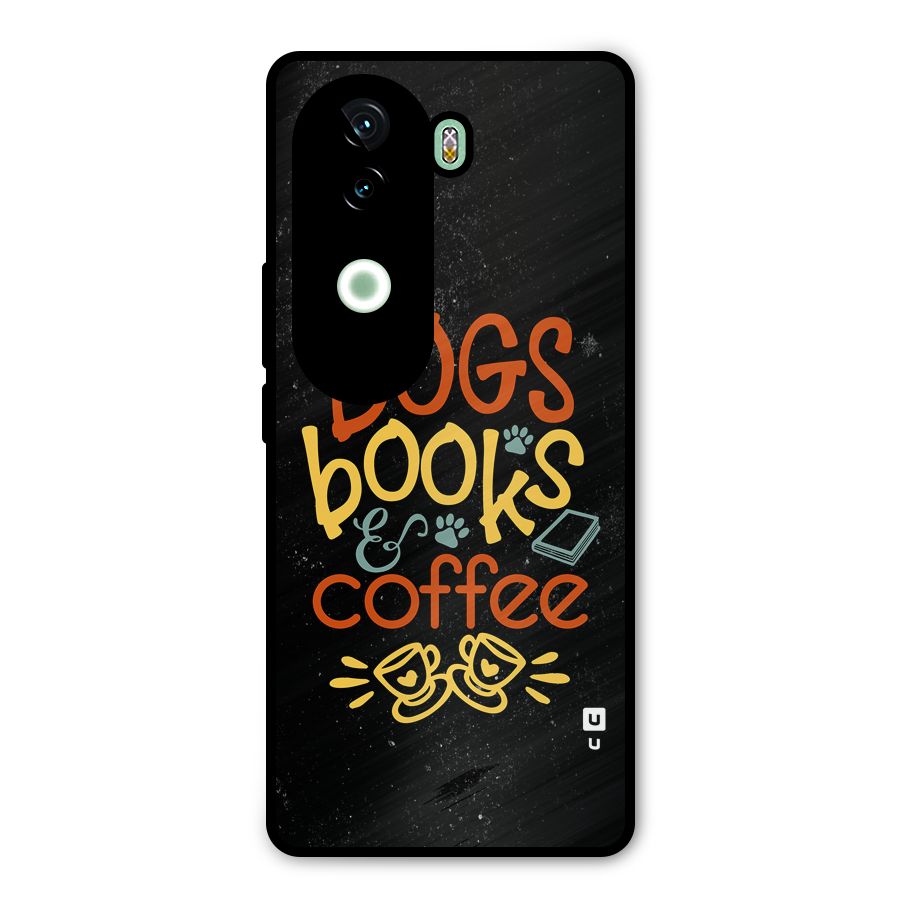 Dogs Books Coffee Metal Back Case for iQOO Z9s