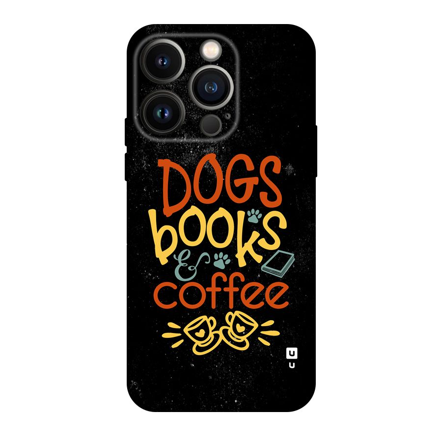 Dogs Books Coffee Original Polycarbonate Back Case for iPhone 14 Pro