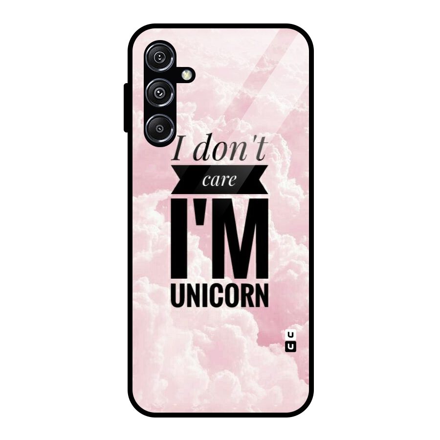 Dont Care Unicorn Glass Back Case for Galaxy M34 5G