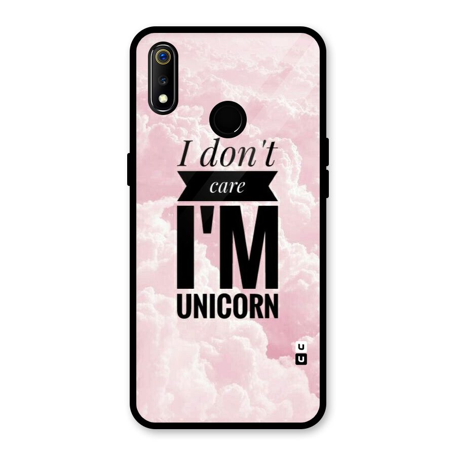 Dont Care Unicorn Glass Back Case for Realme 3