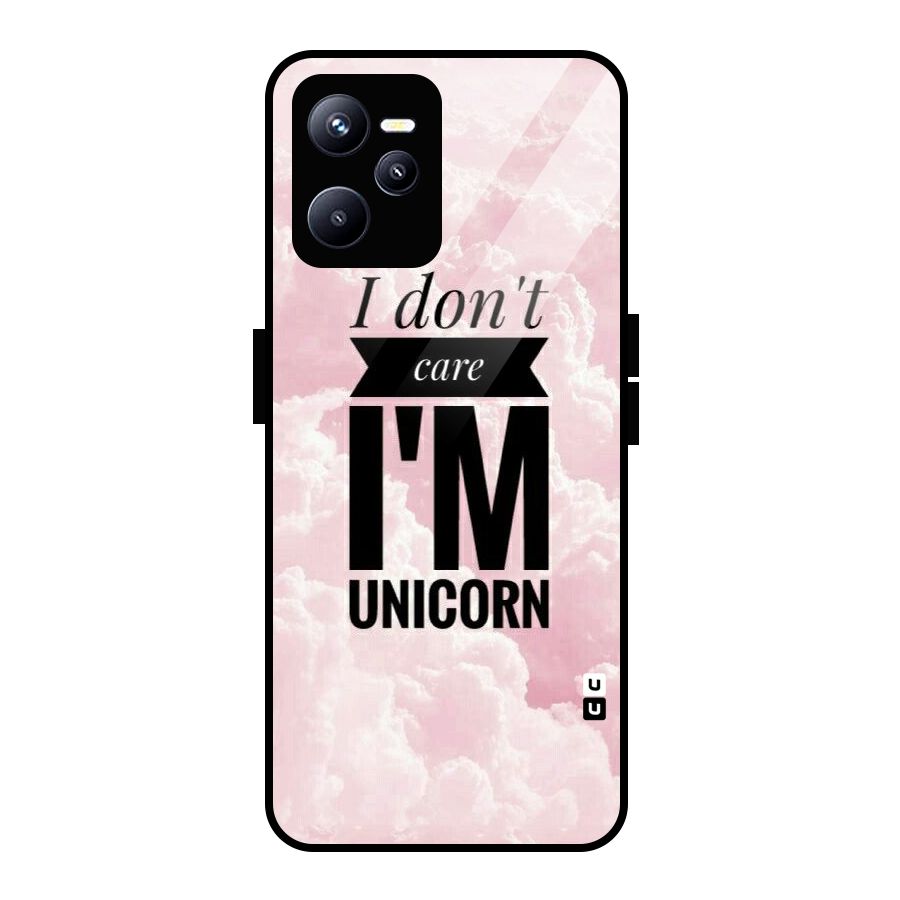 Dont Care Unicorn Glass Back Case for Realme C35