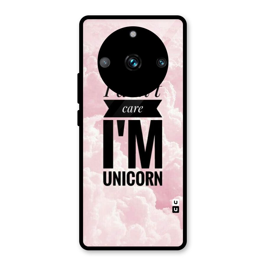 Dont Care Unicorn Glass Back Case for Realme Narzo 60 Pro