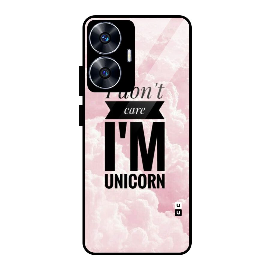 Dont Care Unicorn Glass Back Case for Realme Narzo N55