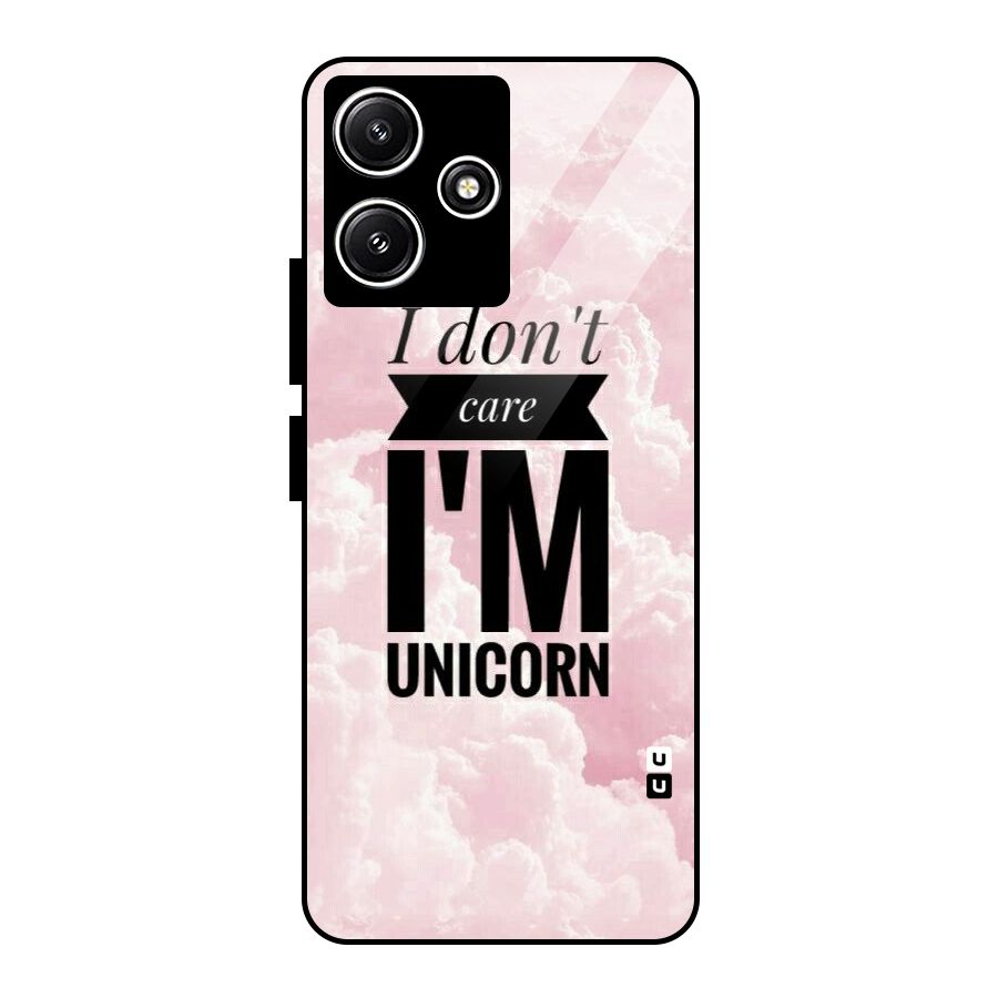 Dont Care Unicorn Glass Back Case for Redmi 12 5G