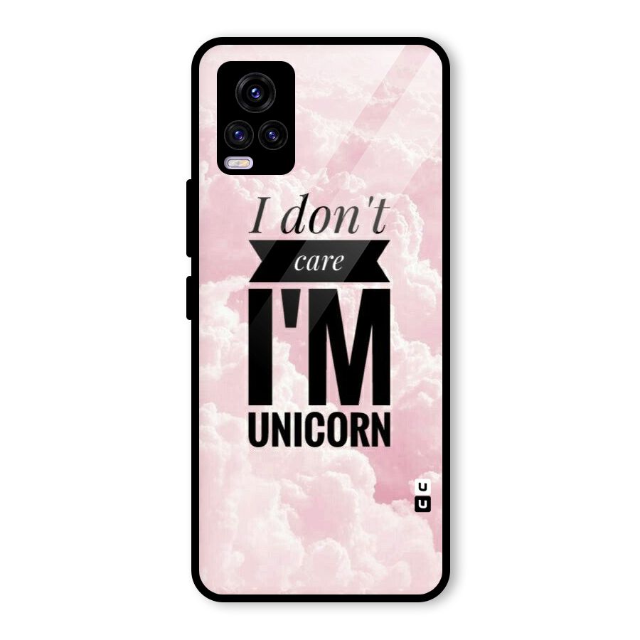 Dont Care Unicorn Glass Back Case for Vivo V20 2021