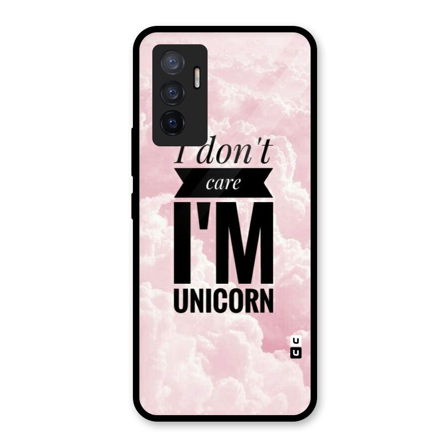 Dont Care Unicorn Glass Back Case for Vivo V23e
