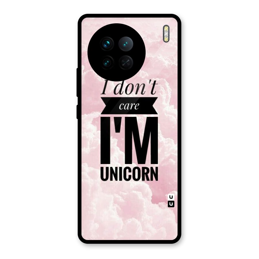 Dont Care Unicorn Glass Back Case for Vivo X90