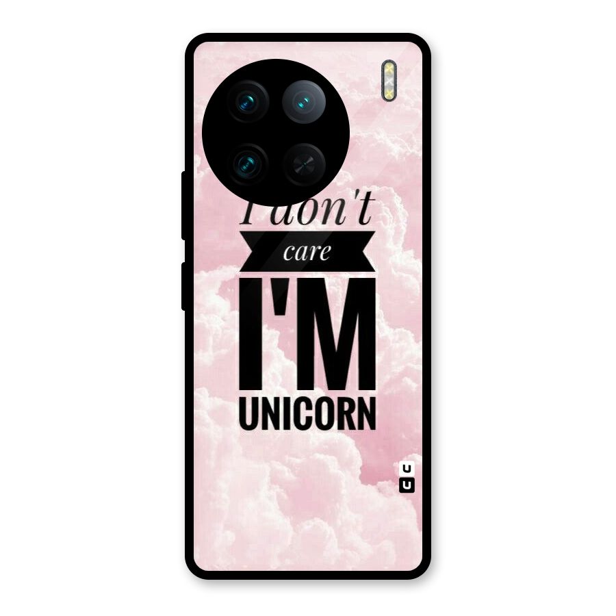 Dont Care Unicorn Glass Back Case for Vivo X90 Pro