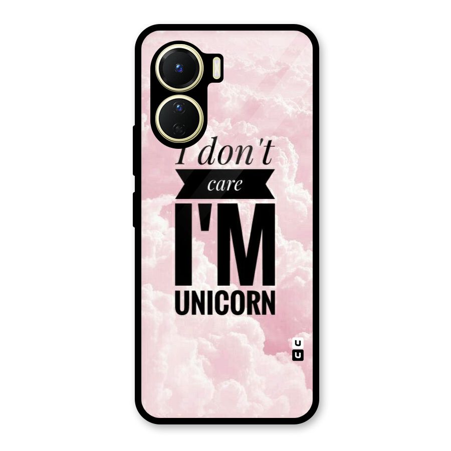 Dont Care Unicorn Glass Back Case for Vivo Y16