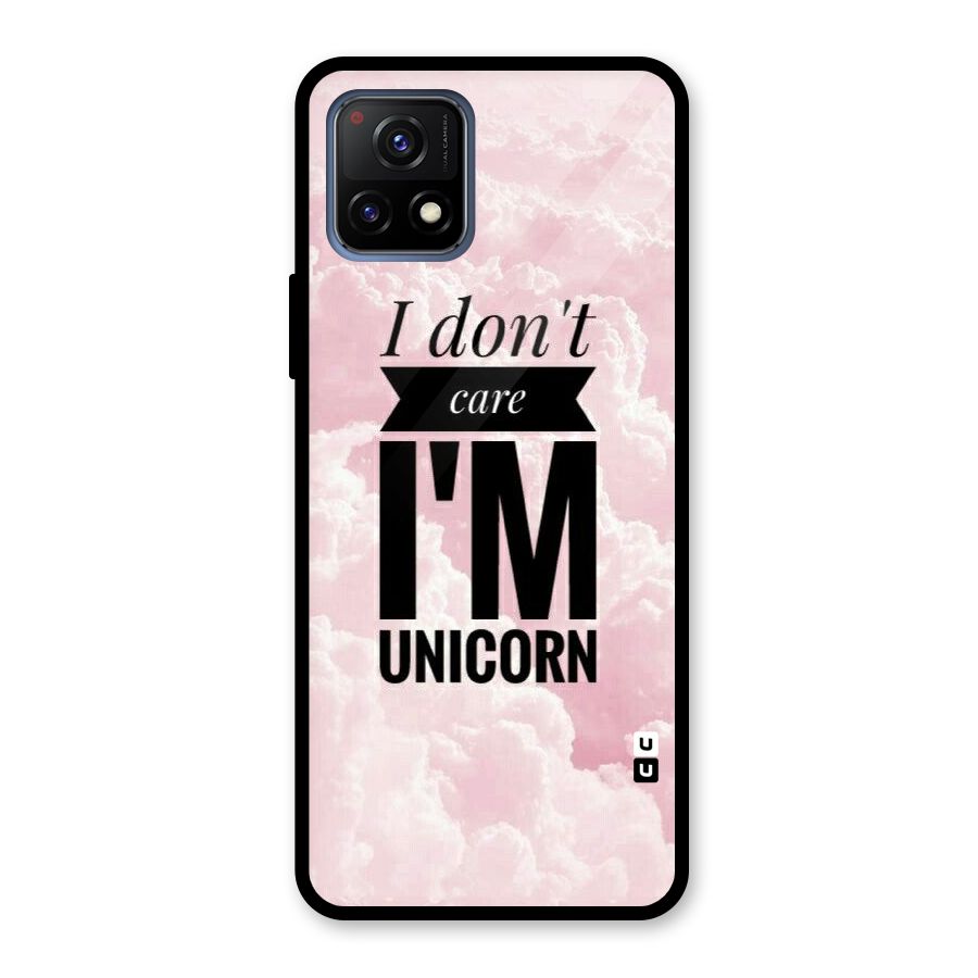 Dont Care Unicorn Glass Back Case for Vivo Y72 5G