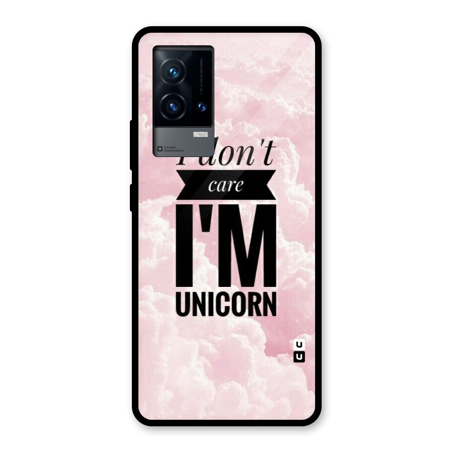 Dont Care Unicorn Glass Back Case for iQOO 9 5G