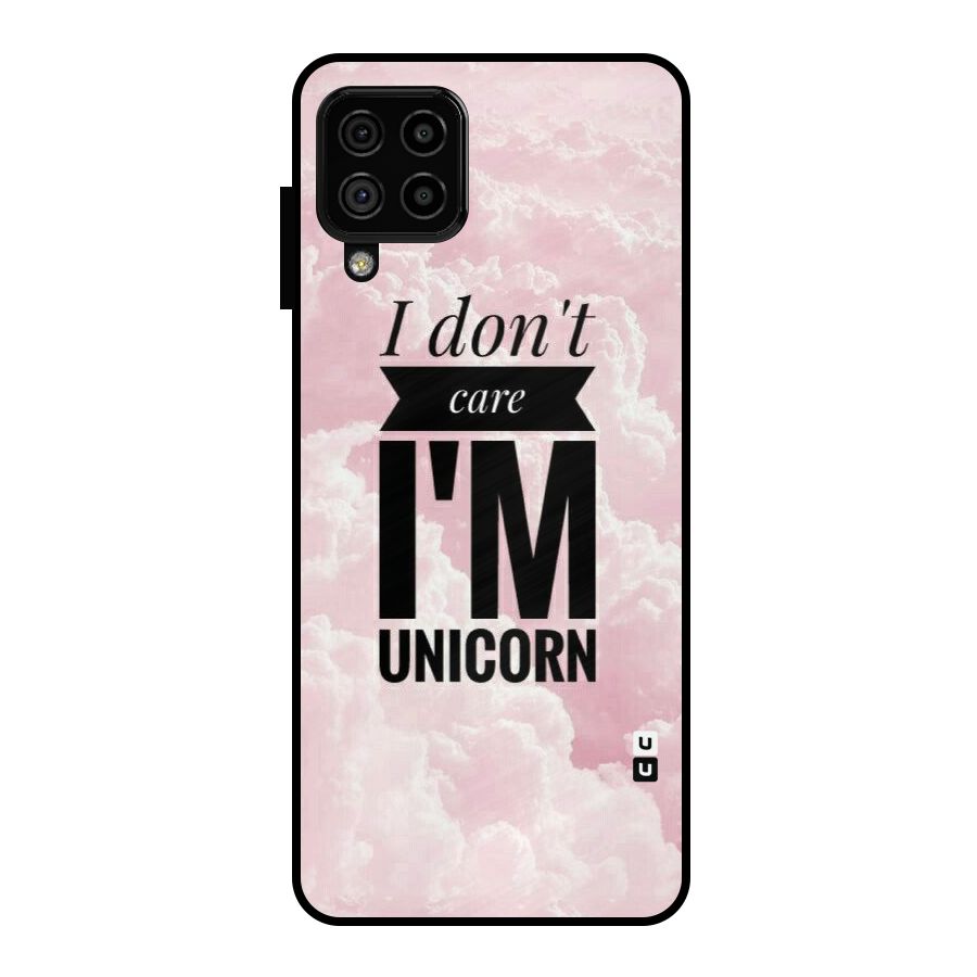 Dont Care Unicorn Metal Back Case for Galaxy A22 4G