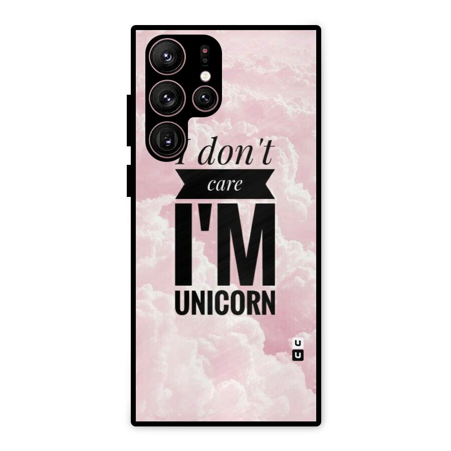 Dont Care Unicorn Metal Back Case for Galaxy S22 Ultra 5G