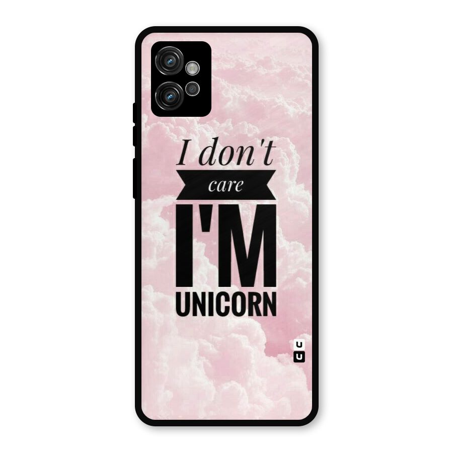 Dont Care Unicorn Metal Back Case for Moto G32