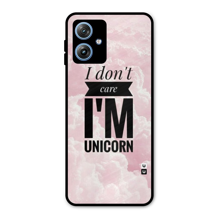 Dont Care Unicorn Metal Back Case for Moto G54