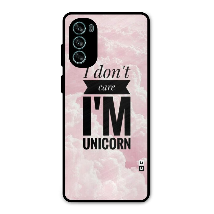 Dont Care Unicorn Metal Back Case for Moto G62
