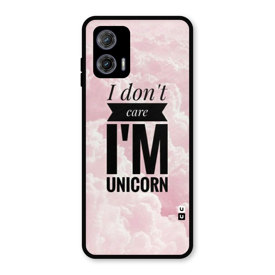 Dont Care Unicorn Metal Back Case for Moto G73