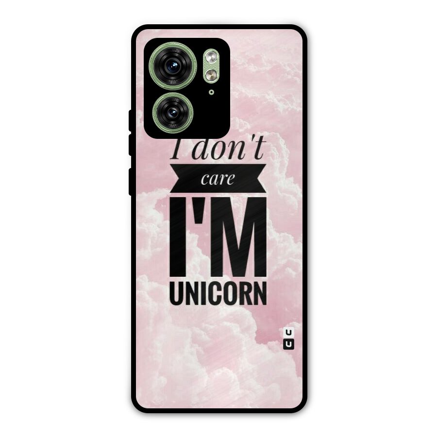 Dont Care Unicorn Metal Back Case for Motorola Edge 40 5G