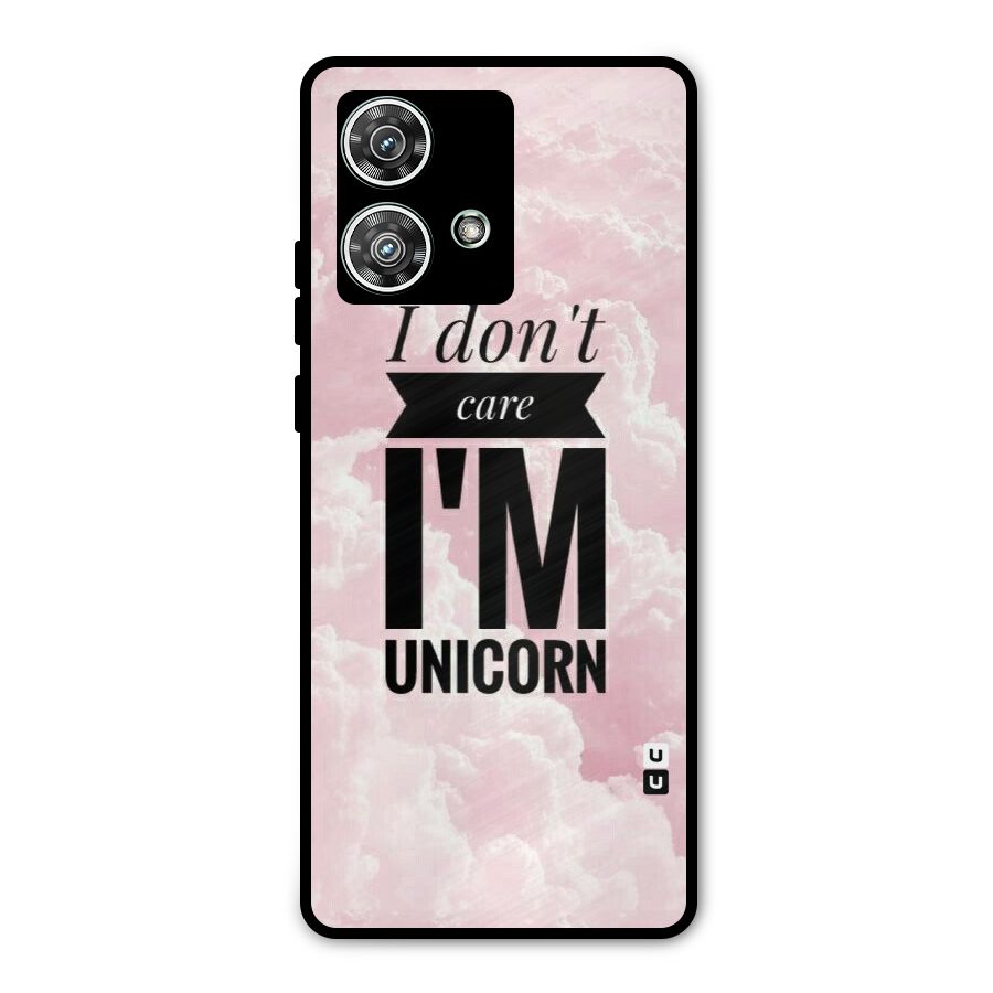 Dont Care Unicorn Metal Back Case for Motorola Edge 40 Neo