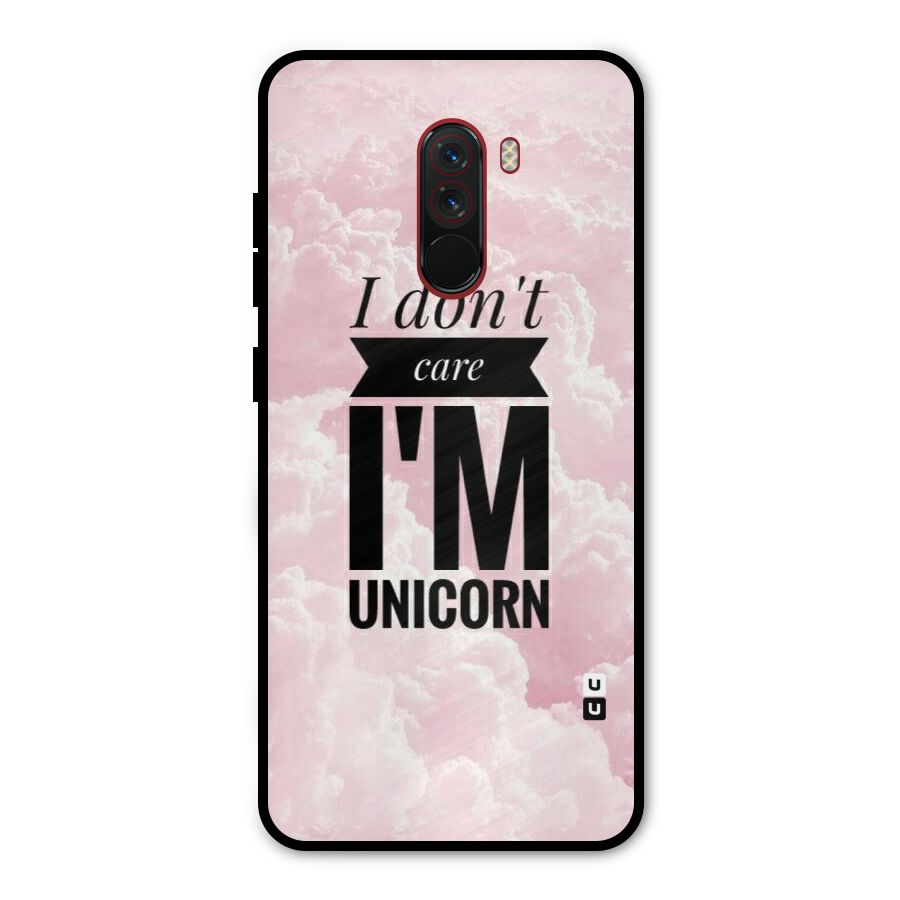 Dont Care Unicorn Metal Back Case for Poco F1