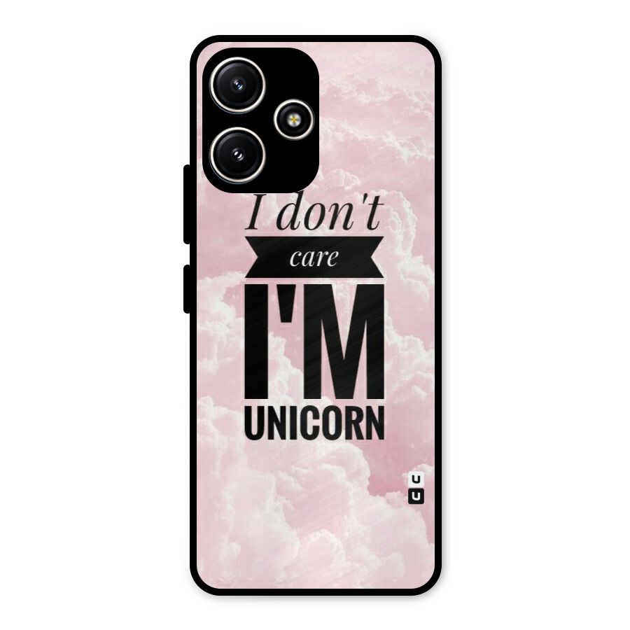 Dont Care Unicorn Metal Back Case for Poco M6 Pro
