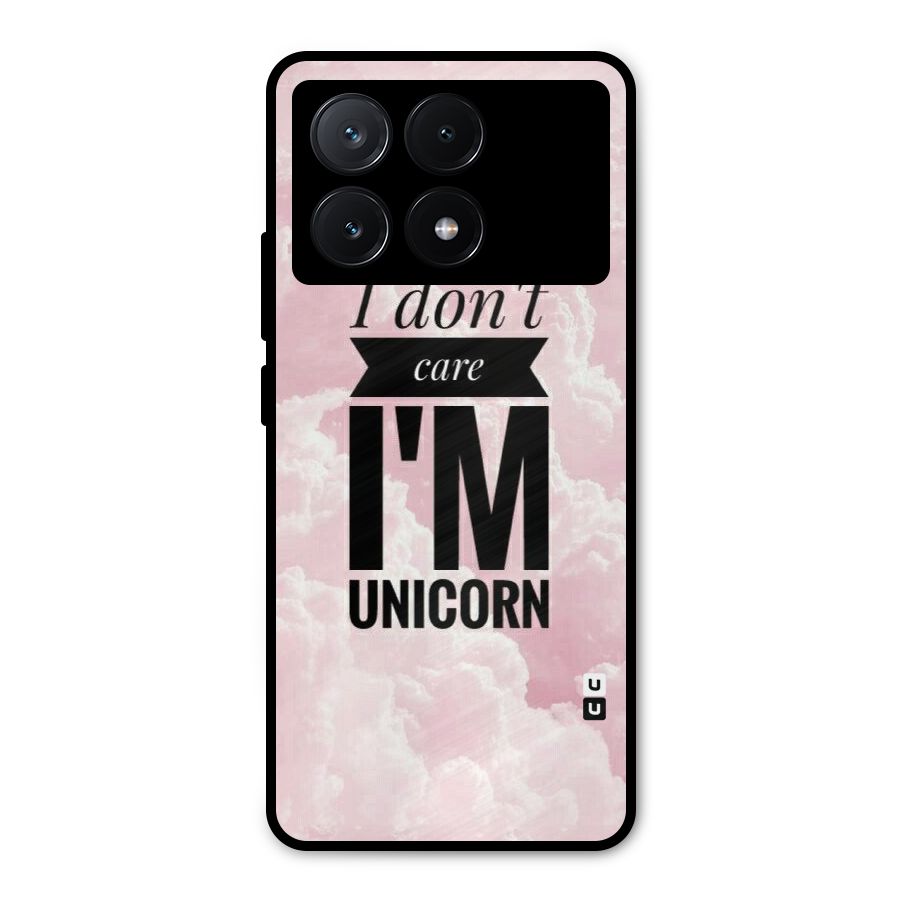 Dont Care Unicorn Metal Back Case for Poco X6 Pro