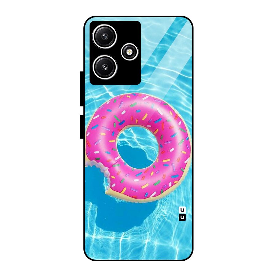 Donut Swim Glass Back Case for Redmi 12 5G