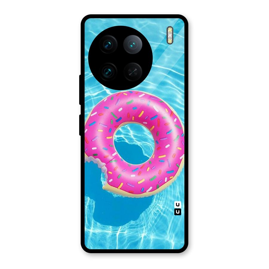 Donut Swim Glass Back Case for Vivo X90 Pro