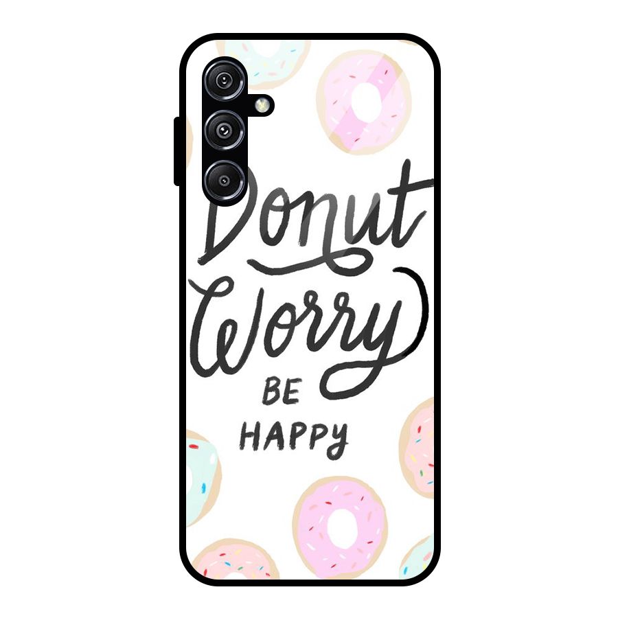 Donut Worry Be Happy Glass Back Case for Galaxy M34 5G
