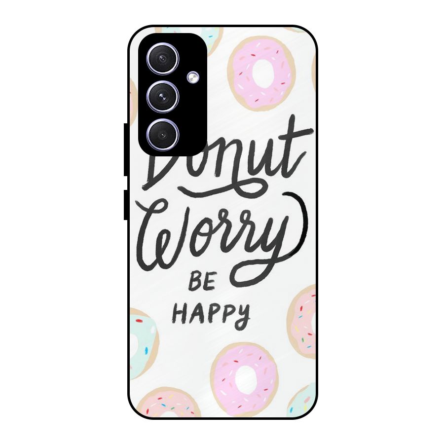 Donut Worry Be Happy Metal Back Case for Galaxy A54