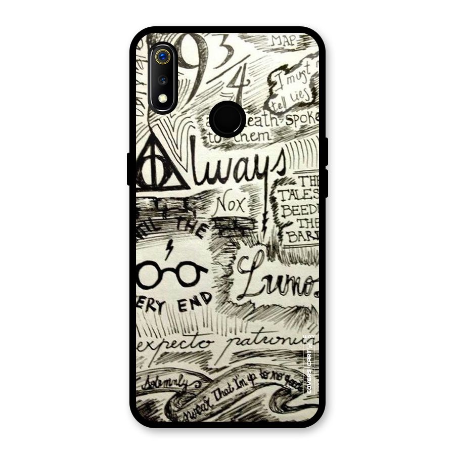 Doodle Art Glass Back Case for Realme 3i